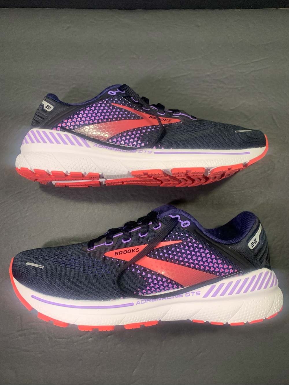 Brooks Adrenaline 22 Women Black Blue Red Running Walking Shoes Size-9.5 D-Wide - Picture 3 of 11